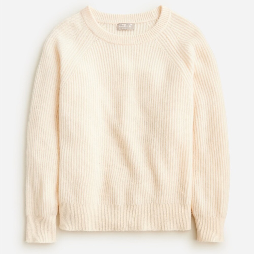 50%off w❤️J.Crew Ribbed Cashmere Cropped Crewneck Sweater oversized  XXS 150